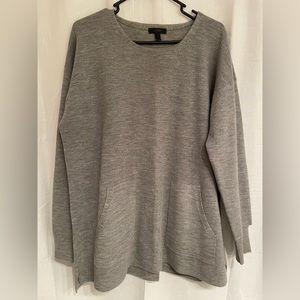 J.Crew grey front patch pocket tunic sweater